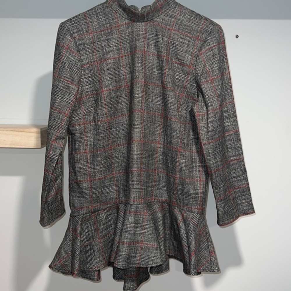 Zara plaid mock neck‎ long sleeve tunic dress